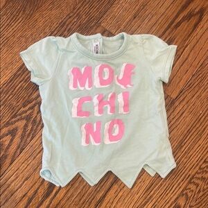Moschino Green and Pink Short Sleeve Tee